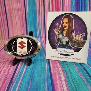 Suzuki Emblem on Red Epoxy Belt Buckle - Blemished